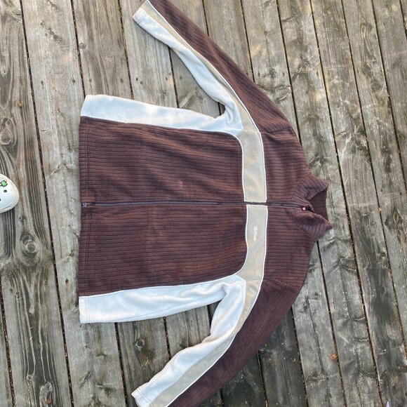 Vintage 90s Wilson Embroidered Corduroy Zip Up Jacket Brown Large - Picture 3 of 5